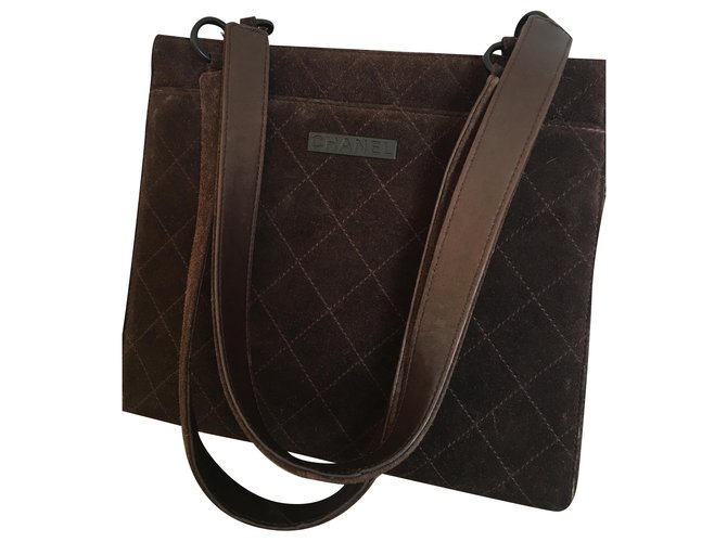 Chanel Handbags Dark brown Velvet  ref.233819