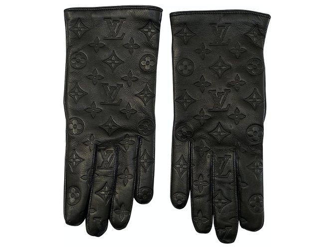 Luvas Louis Vuitton Monogram Shadow Classic Preto