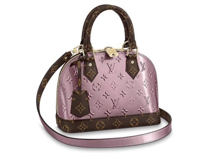 Louis Vuitton LV Alma vernis novo Rosa Couro  ref.233990