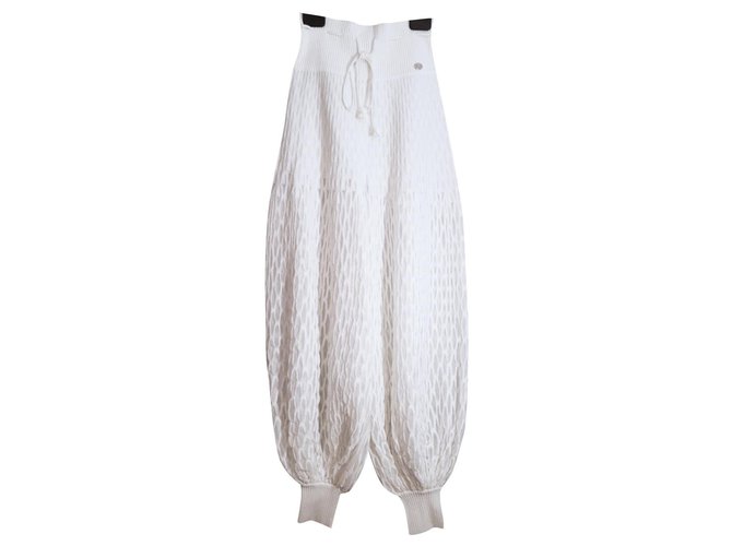 Chanel nuevos pantalones harem de Dubai Blanco Lienzo  ref.234006