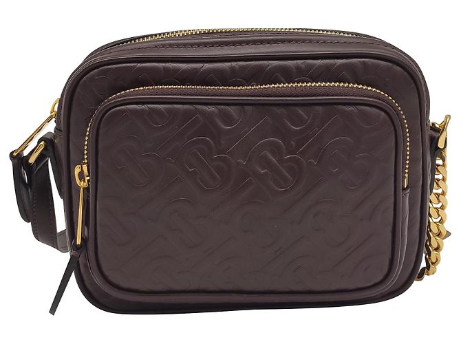 Camera bag Burberry in pelle monogram Marrone