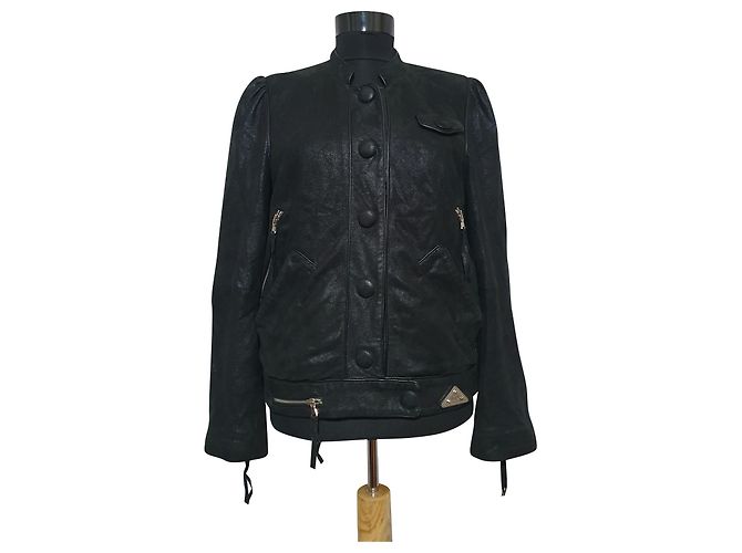Marc by Marc Jacobs Lederjacke Schwarz Größe S