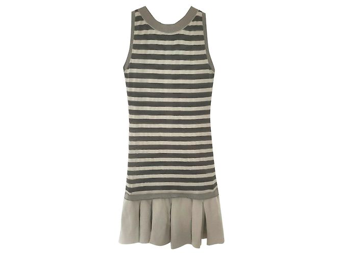 Vestido Ermanno Scervino a rayas Beige Gris
