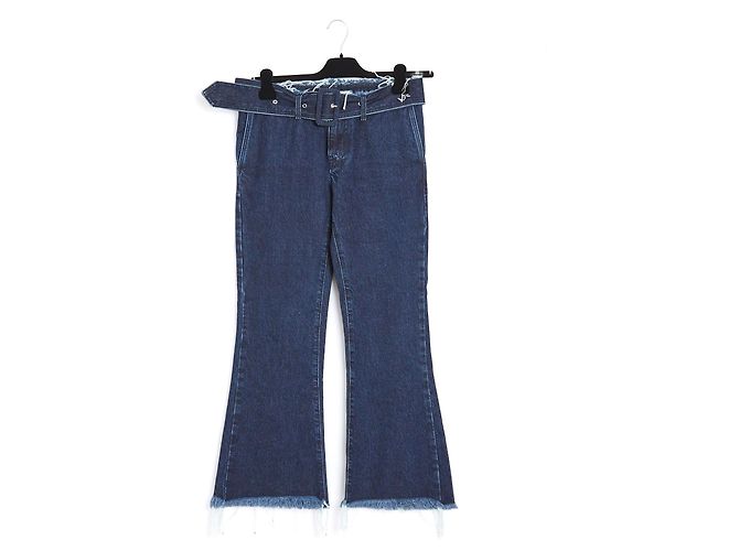 Vaqueros Marques Almeida Flare Crop Azules Algodón 40