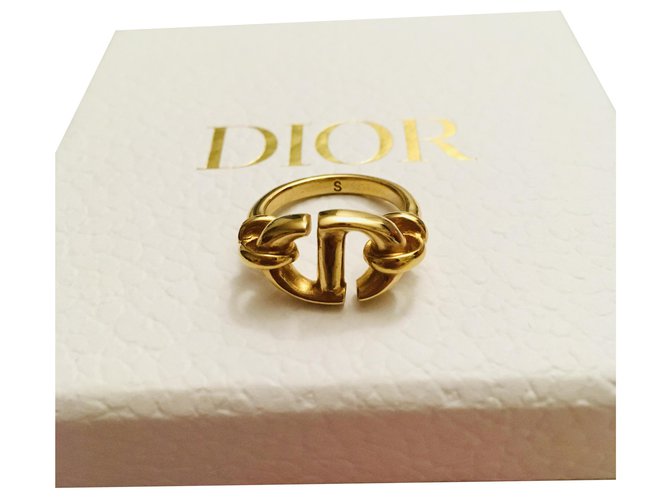 Dior CD Navy Ring in size S Gold hardware Metal ref.234253 - Joli