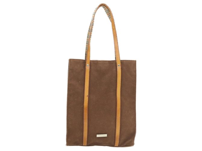 Burberry tote bag Brown Cotton  ref.234298