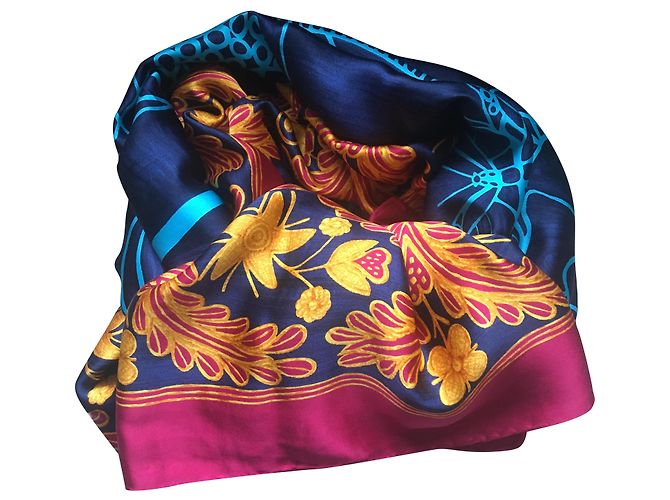 Sciarpa quadrata in seta multicolore Christian Lacroix 135x135 cm