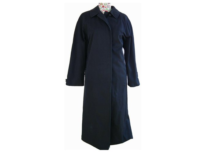 Burberry Men's car coat size L to XL Navy blue Cotton Polyester  ref.234477
