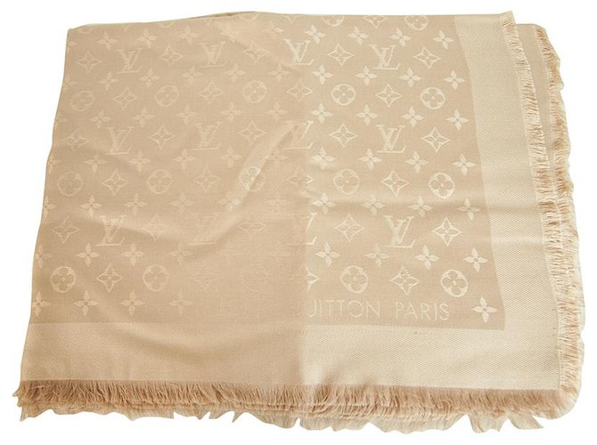 Foulard Chale Louis Vuitton Scarf Rose Nude Froissée