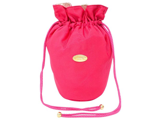 Bolsa de Ombro Dior Rosa Algodão  ref.234570