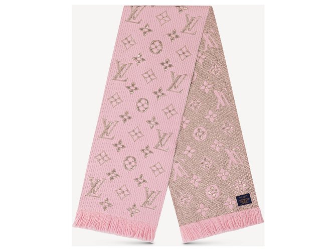 Louis Vuitton Pink Wool/Silk Logomania Scarf - Yoogi's Closet