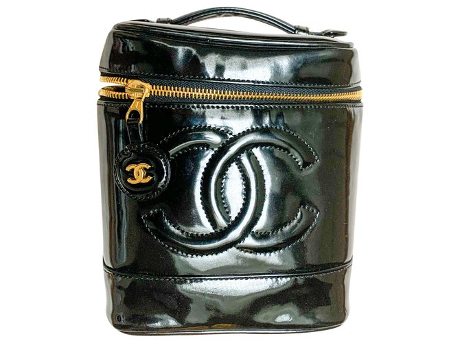 Chanel Vanity handbag Black Patent leather  ref.234496