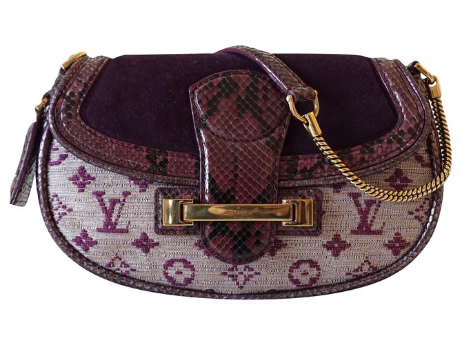 Louis Vuitton Handbags Multiple colors Suede Cloth Python  ref.234508