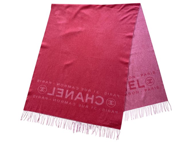 Chanel Scarves Red Cashmere  ref.234547