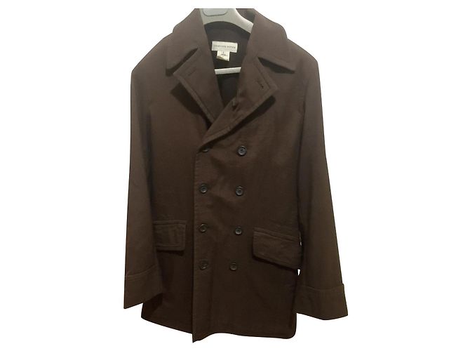 Dries Van Noten Short canvas trenchcoat Brown