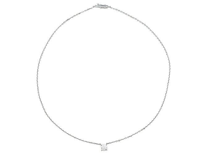 Collar Cartier solitario, diamante 0,85 quilates de oro blanco.  ref.234616