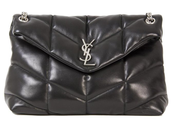 Saint Laurent Loulou Puffer Medium leather bag Black  ref.234665