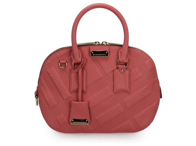 Bolso satchel de cuero rosa huerto de Burberry Becerro  ref.234784