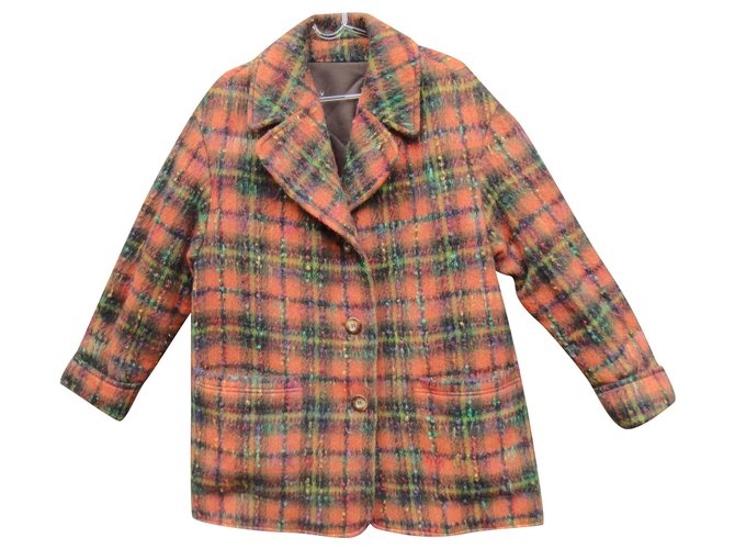 Autre Marque giacca invernale in lana e mohair nuova condizione t 44 Arancione Poliestere  ref.234837