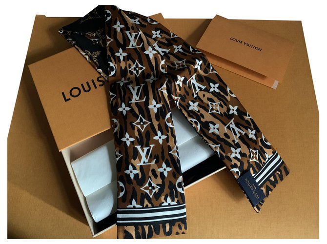 Louis Vuitton bandeau foulard collection jungle 2019 Soie Noir  ref.234921