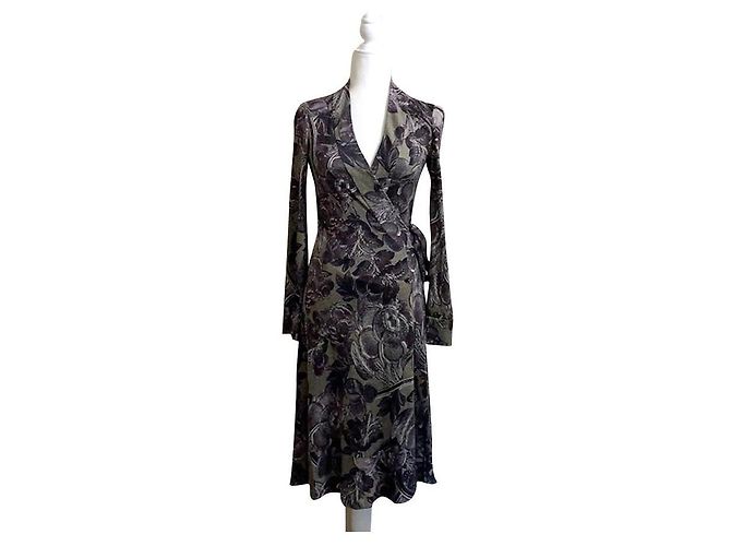 Diane Von Furstenberg Vestido envoltório de seda DvF Boka Multicor Roxo