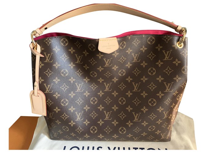 Louis Vuitton Graceful MM Monogram Bag Nuevo Castaño Lienzo  ref.234939