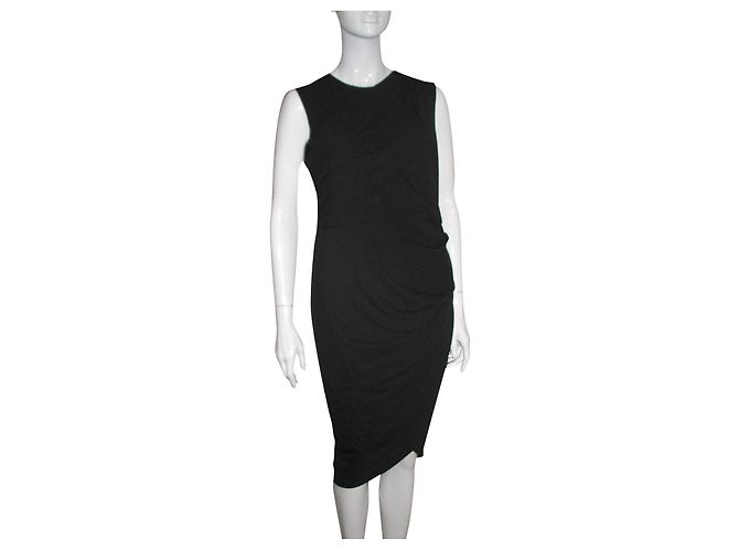 Dkny Schwarzes langes Kleid, NEU