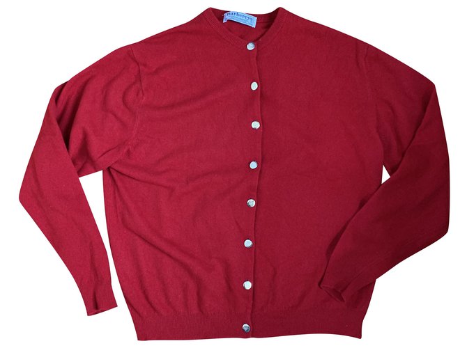 Cárdigan vintage de lana Burberry Roja  ref.234979