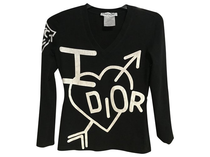 Dior Tops Black Cotton  ref.234991