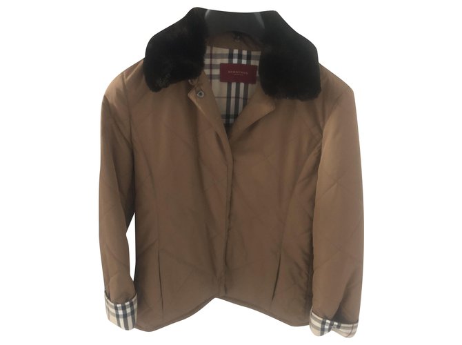 Burberry Jackets Brown Polyester  ref.235043