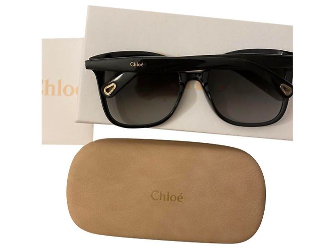 Gafas de sol cuadradas Chloé negras de acetato Negro