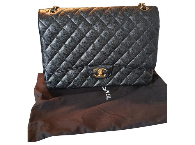 Chanel TIMELESS Black Leather  ref.235092