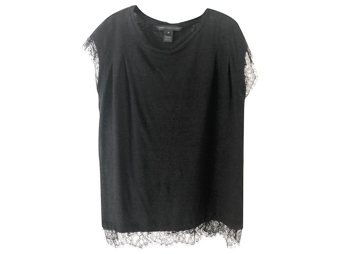 Marc by Marc Jacobs Schwarzes Leinenoberteil mit Spitzendetails