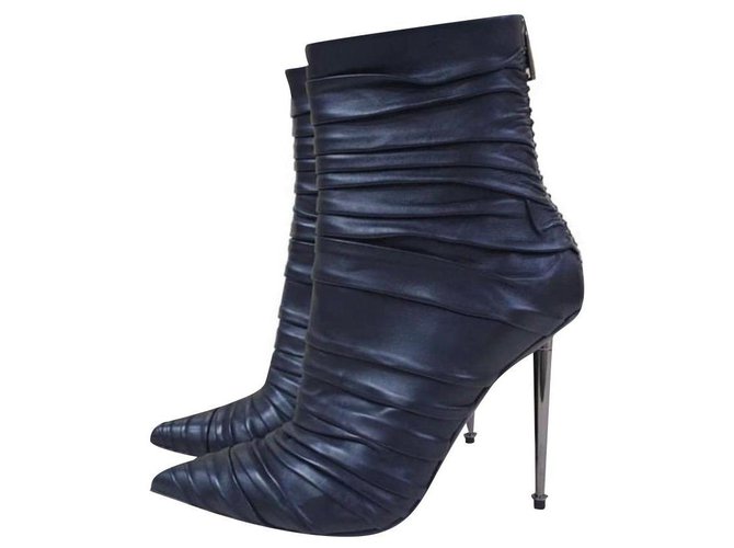 bottine talon cuir drapé bottine talon cuir drapé