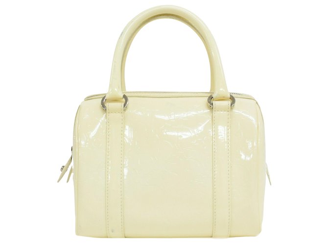 DIOR handbag White Patent leather  ref.235176