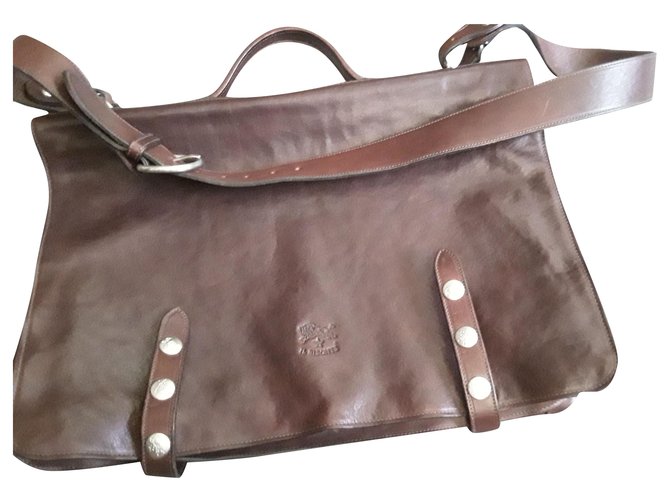 Il Bisonte Bags Briefcases Dark brown Leather  ref.235204