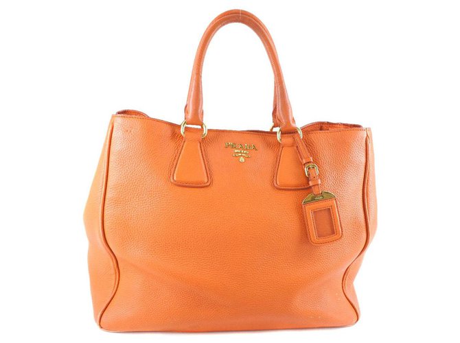 Prada Handbag Orange Leather  ref.235366