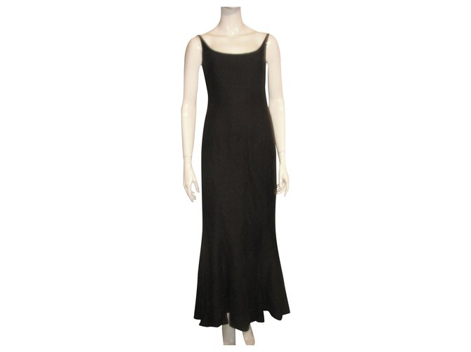 Joseph Maxi dress in dark grey Cotton Linen Triacetate  ref.235382