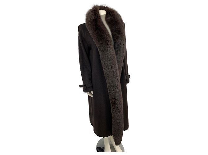 Max Mara Wool Coat Dark Brown