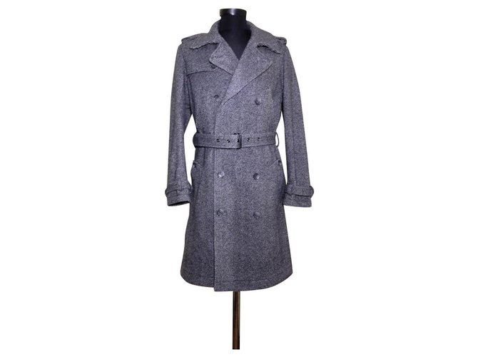 Dolce & Gabbana Men Coats Outerwear Grey Wool  ref.235669