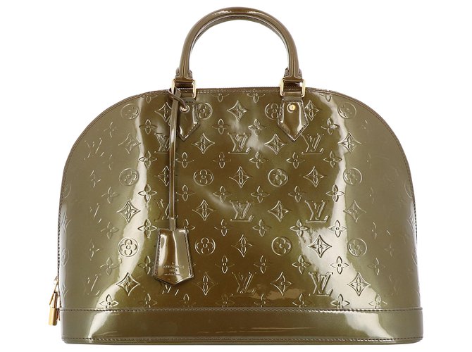 Alma patent leather handbag Louis Vuitton Gold in Patent leather