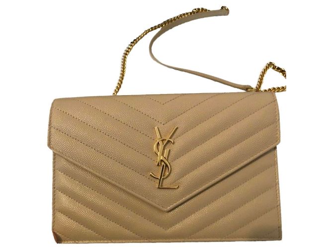 Saint Laurent Wallet chain envelope Beige
