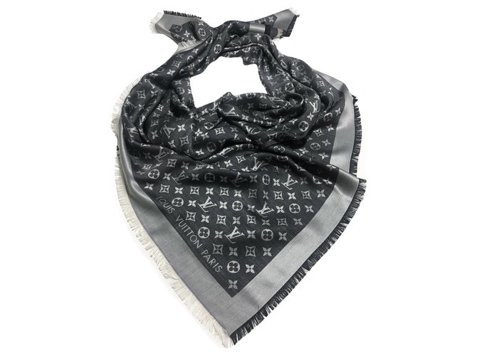 Louis Vuitton Monogram black denim Silk Wool  ref.235878