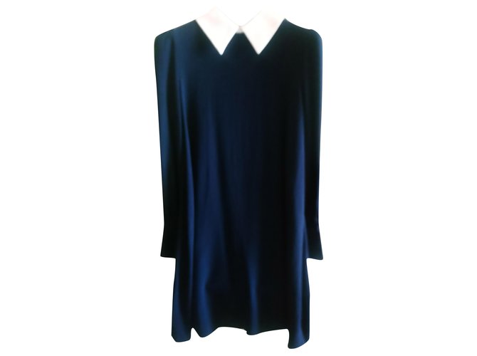 Tara Jarmon Navy blue dress Polyester  ref.235893