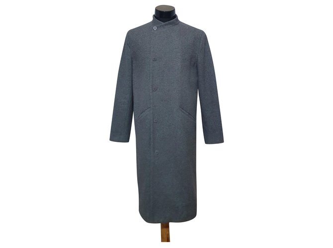 Autre Marque Men Coats Outerwear Grey Polyester Wool  ref.235910
