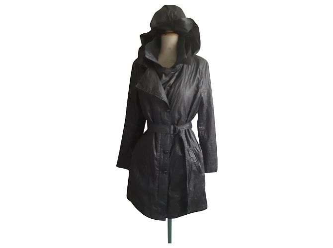 Abrigo Ikks de lino impermeable negro