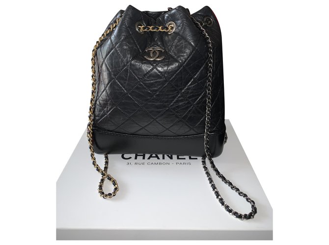 Chanel Gabrielle backpack Black Leather  ref.235959
