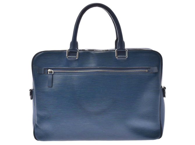 Porta-documentos de negócios Louis Vuitton Azul Couro  ref.236120