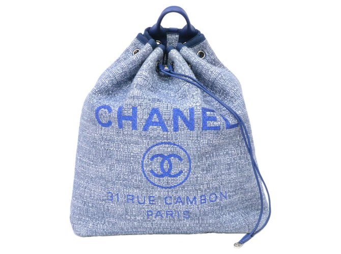 Cordón Chanel Azul Tweed  ref.236175