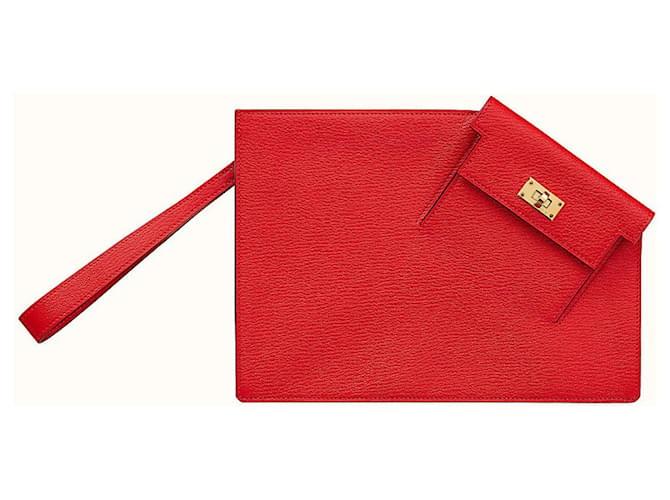 Hermès Kelly Pocket To Go small bag Red Leather  ref.236204